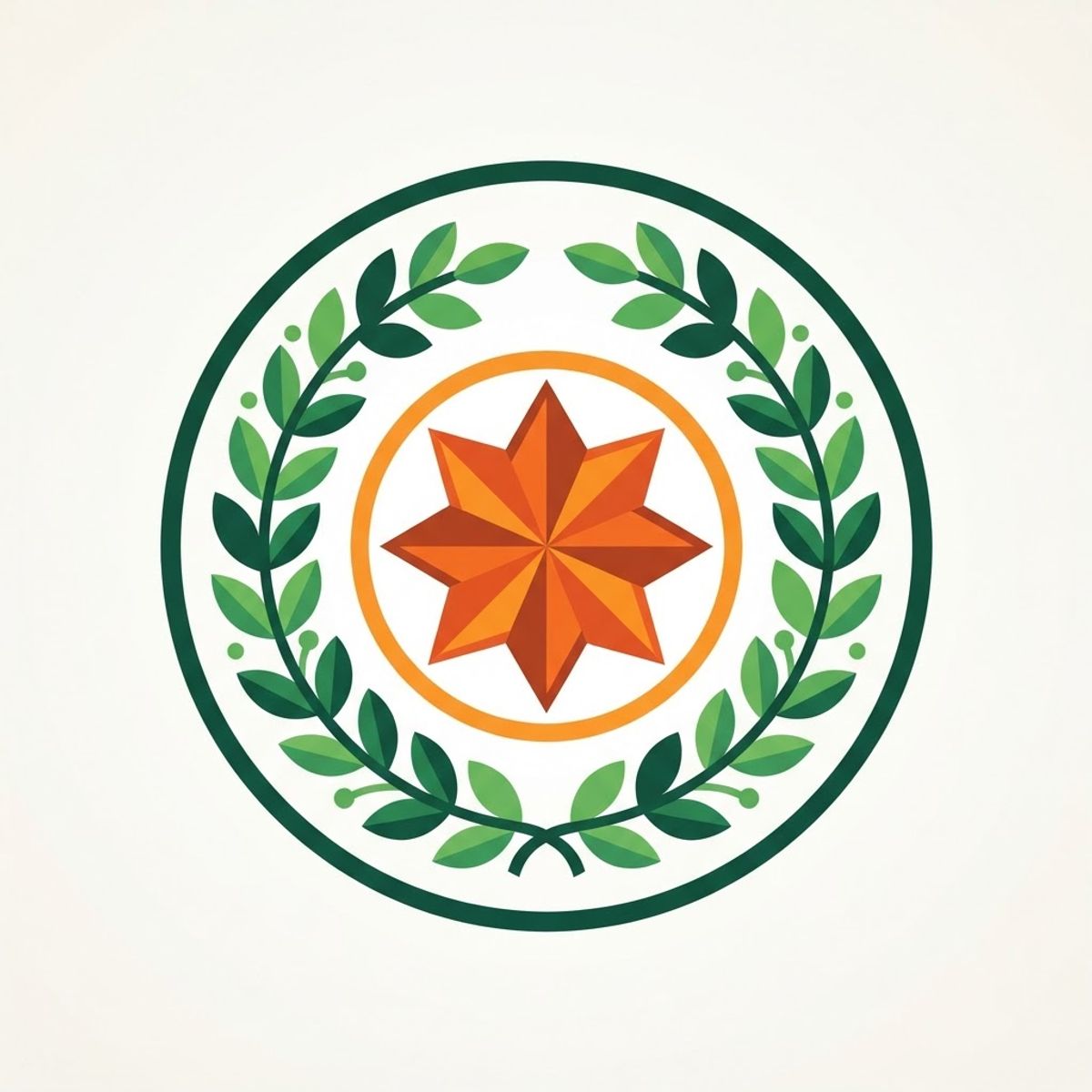 Badge de certification entouré de lauriers